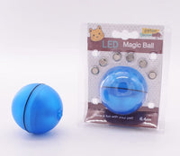 HKM-723027 LED Flashing Rolling Ball Cat Toy - Interactive Pet Play with ABS Material, 6.4cm Diameter, 3 Replaceable Batteries Included