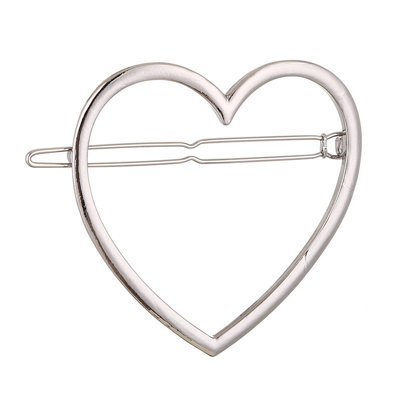 HKM-555283 Elegant Hairpin for Women - Stylish Bangs Side Clip in Gold and Silver Designs, Available in Triangle and Round Shapes