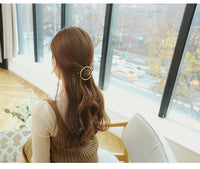 HKM-555283 Elegant Hairpin for Women - Stylish Bangs Side Clip in Gold and Silver Designs, Available in Triangle and Round Shapes