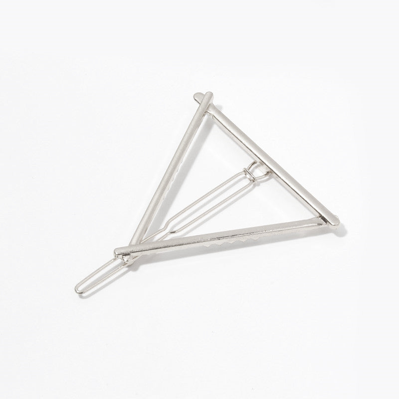 HKM-555283 Elegant Hairpin for Women - Stylish Bangs Side Clip in Gold and Silver Designs, Available in Triangle and Round Shapes