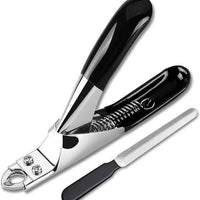HKM-703635 Professional Stainless Steel Dog Nail Clippers with Safety Stop - Straight Edge Nail Trimmers for Easy Grooming