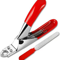 HKM-703635 Professional Stainless Steel Dog Nail Clippers with Safety Stop - Straight Edge Nail Trimmers for Easy Grooming