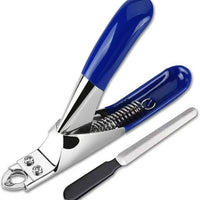 HKM-703635 Professional Stainless Steel Dog Nail Clippers with Safety Stop - Straight Edge Nail Trimmers for Easy Grooming