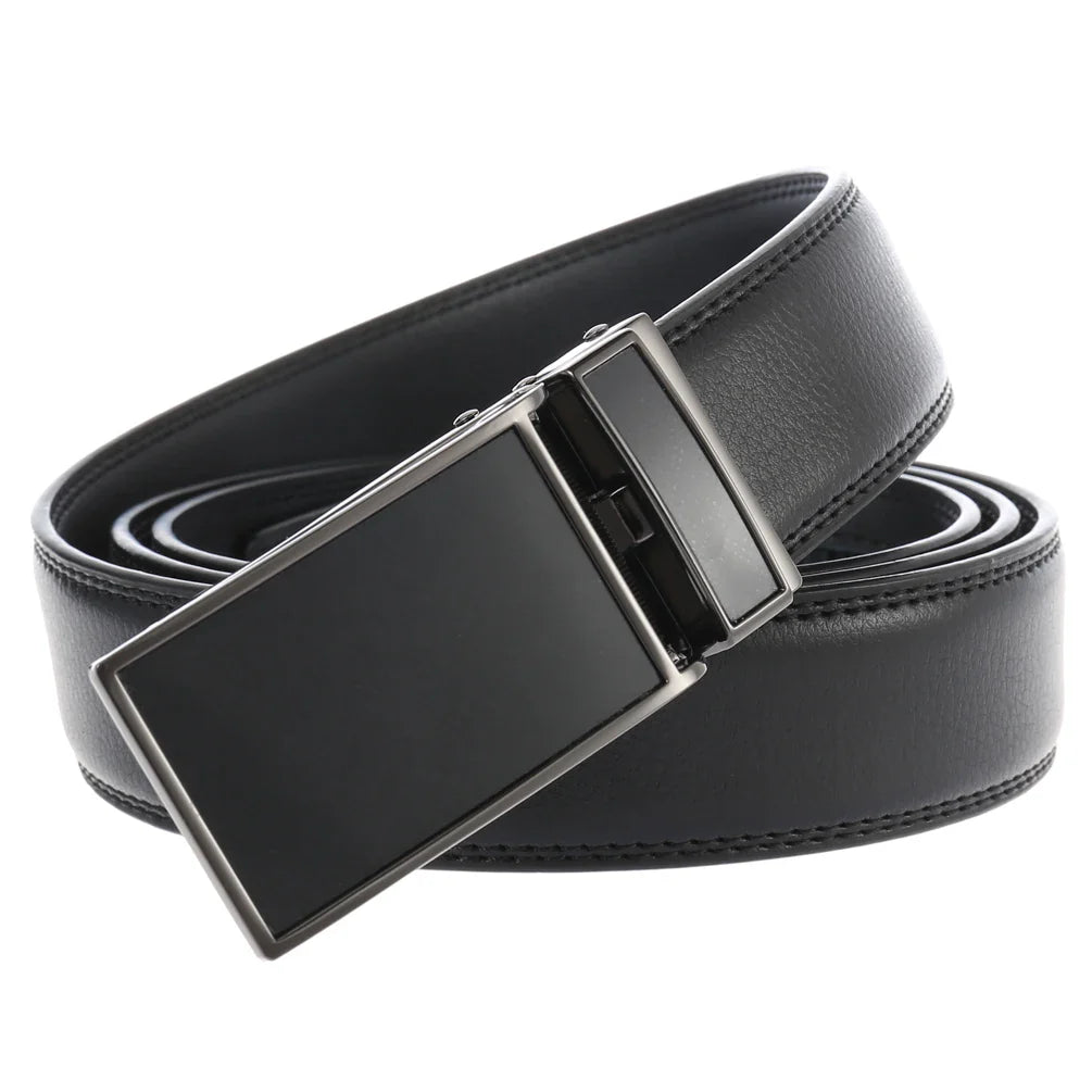 HKM-723859 Men's Automatic Ratchet Belt in Cowhide with Custom Logo Capability, Model LY55-0225-1