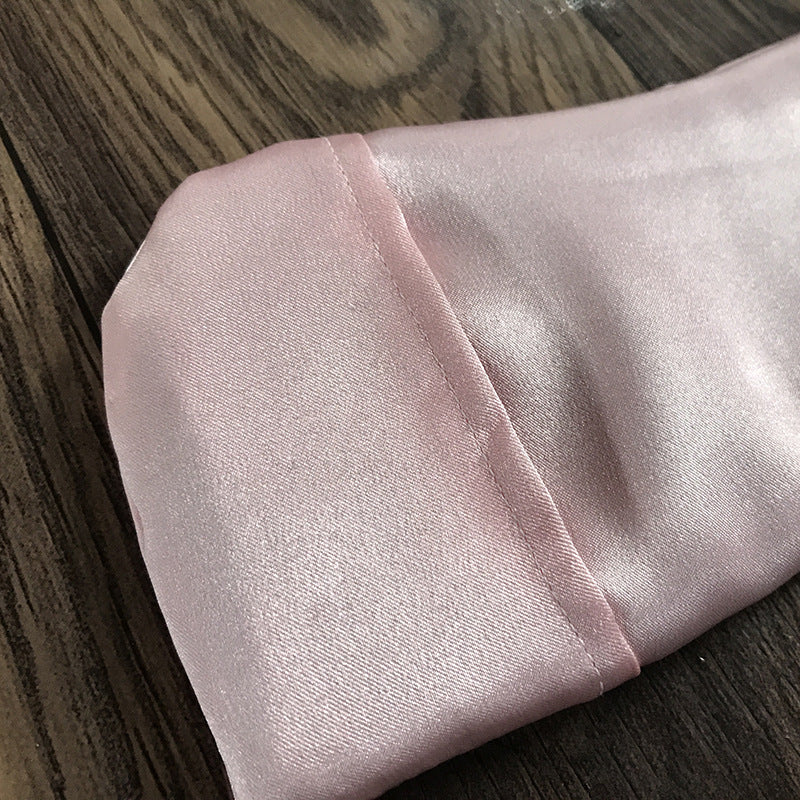 HKM-645523 Lightweight Silk Eye Pillow for Relaxation and Dark Circle Reduction - 25x4.5 cm in Pink, Purple or Green