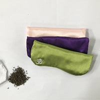 HKM-645523 Lightweight Silk Eye Pillow for Relaxation and Dark Circle Reduction - 25x4.5 cm in Pink, Purple or Green