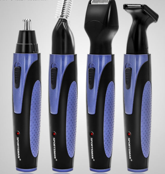 HKM-217875 Multi-Function Rechargeable Electric Nose Hair Trimmer with 4 Replaceable Heads