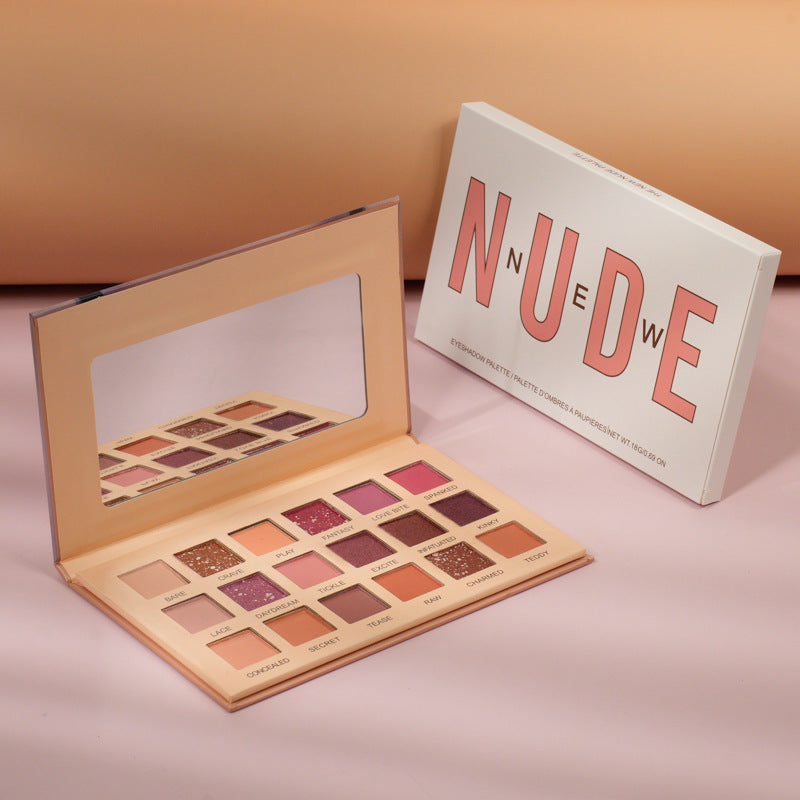 HKM-816915 18-Color Earth Tone Eyeshadow Palette - Silky Matte & Pearl Finish, Versatile Shades for Every Look