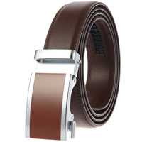 HKM-067347 Genuine Leather Men's Automatic Buckle Belt with Unique Design