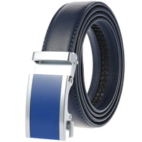 HKM-067347 Genuine Leather Men's Automatic Buckle Belt with Unique Design