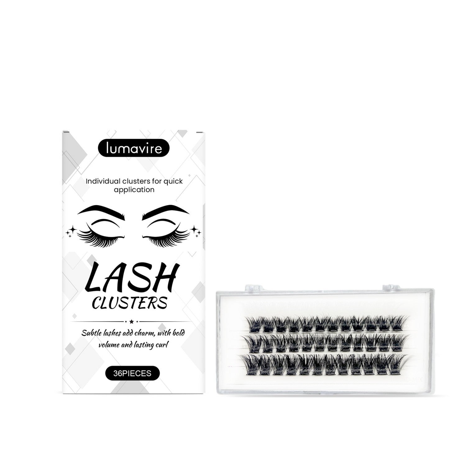 HKM-060115 Non-Adhesive Chemical Fiber False Eyelashes - 30 Pieces