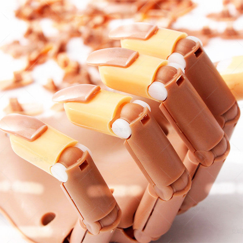 HKM-495251 Nail Art Practice Hand for Manicure Training with Plastic Nail Tools
