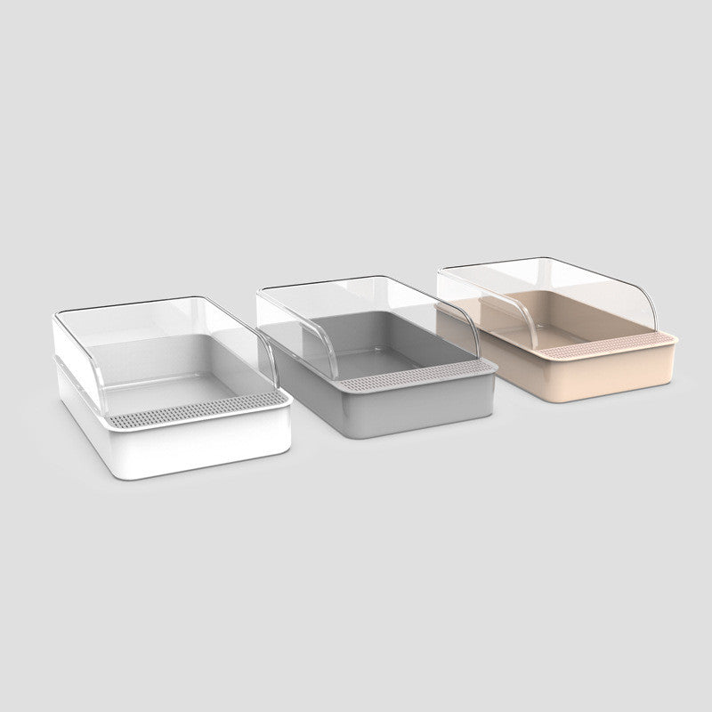 JMT-216330 Semi-Enclosed Cat Litter Box with Easy Access Door and Privacy Design