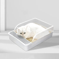 HKM-197075 Semi-Enclosed Cat Litter Box with Easy Access Door and Privacy Design