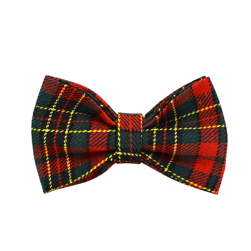 HKM-737363 Plaid Christmas Pet Collar and Leash Set with Bow and Vest ¨C Four or Five Piece Options Available