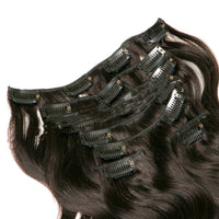 HKM-207187 Seven-Piece Clip-In Human Hair Extensions Set - 16 to 24 Inches, Fashionable and Natural Look