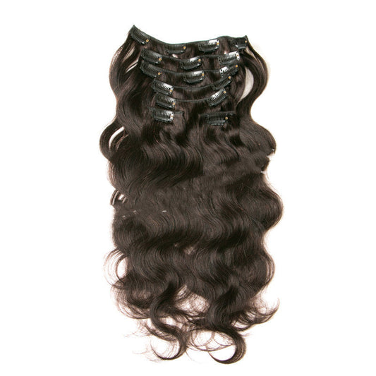KTX-207187 Seven-Piece Clip-In Human Hair Extensions Set - 16 to 24 Inches, Fashionable and Natural Look