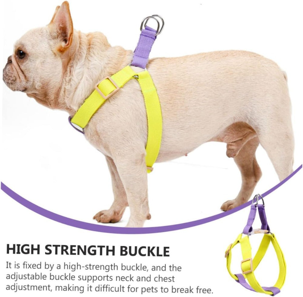 HKM-435155 No Pull Nylon Dog Harness and Leash Set for Small Dogs, Ideal for French Bulldogs, Chihuahuas, and Yorkies
