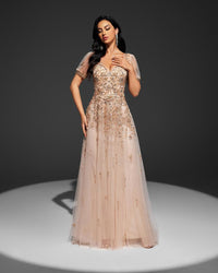 HKM-103251 Elegant Champagne Dress for Women - Style EZ25062
