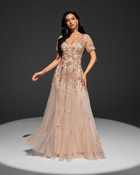 HKM-103251 Elegant Champagne Dress for Women - Style EZ25062