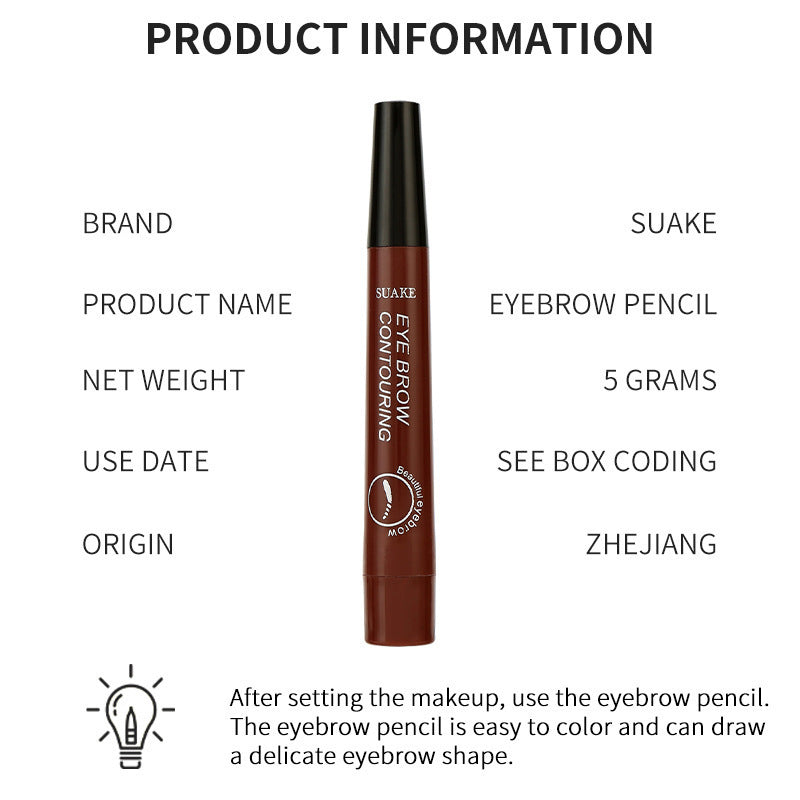 HKM-159251 Four-Headed Long-Lasting Eyebrow Pencil in Multicolor Options