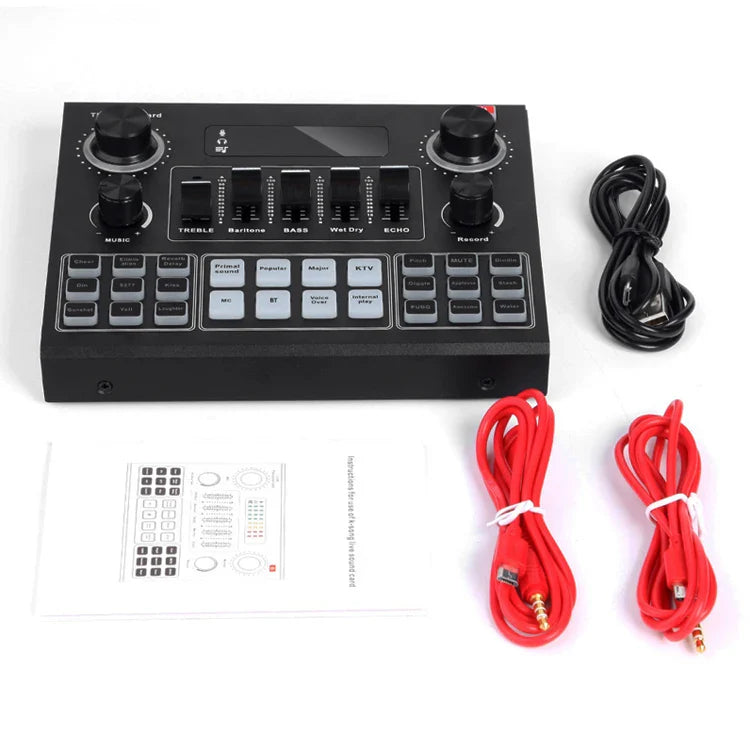 KTX-621139 V9 USB Sound Card for Live Streaming, Gaming, and Audio Mixing