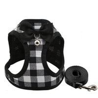 HKM-652883 Adjustable Cat Harness and Leash Set with Bowtie - Durable Nylon and Polyester - Five Colors Available
