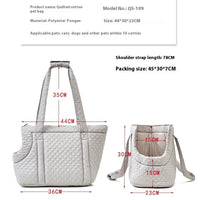 HKM-919123 Korean Style Quilted Pet Carrier Bag for Cats and Small Animals - Portable and Stylish Travel Design