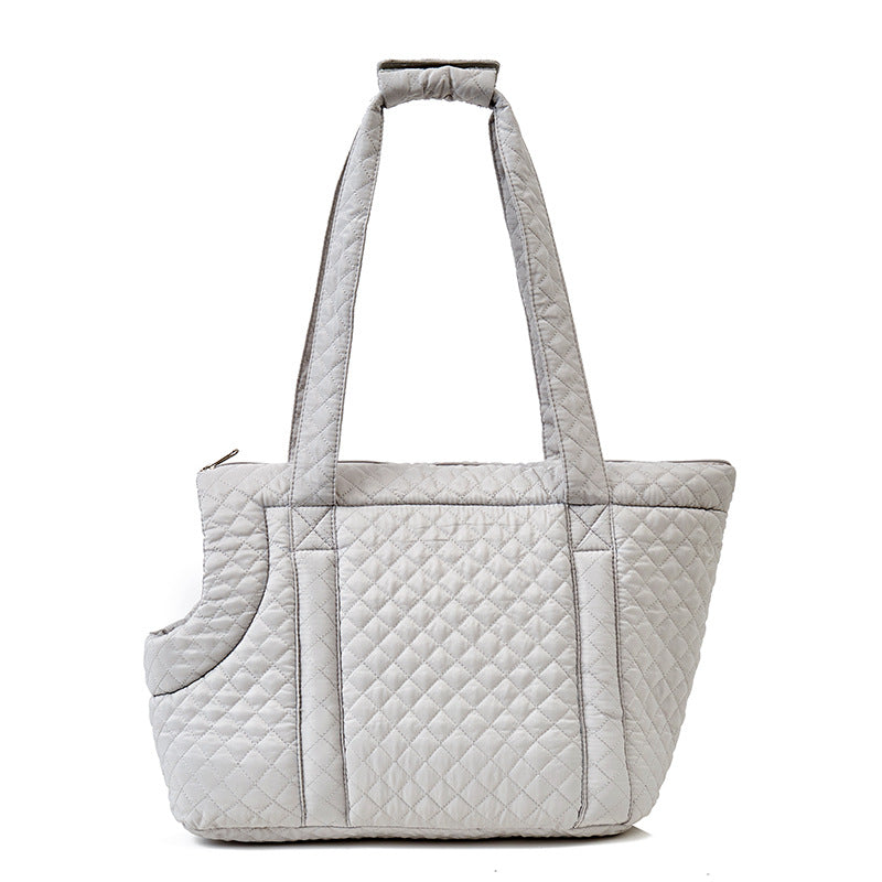 JMT-218506 Korean Style Quilted Pet Carrier Bag for Cats and Small Animals - Portable and Stylish Travel Design