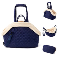 HKM-919123 Korean Style Quilted Pet Carrier Bag for Cats and Small Animals - Portable and Stylish Travel Design