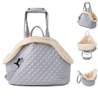 HKM-919123 Korean Style Quilted Pet Carrier Bag for Cats and Small Animals - Portable and Stylish Travel Design