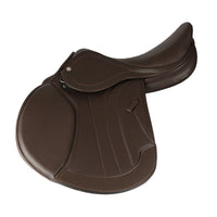 HKM-116115 Microfiber Double-Layer Teaching Saddle for Equestrian Sports, Available in Black and Light Brown, Sizes 17 and 17.5