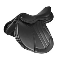 HKM-116115 Microfiber Double-Layer Teaching Saddle for Equestrian Sports, Available in Black and Light Brown, Sizes 17 and 17.5
