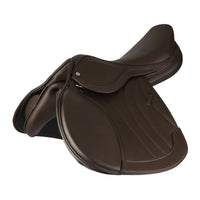 HKM-116115 Microfiber Double-Layer Teaching Saddle for Equestrian Sports, Available in Black and Light Brown, Sizes 17 and 17.5