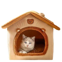 HKM-658451 Cozy Removable and Washable Dog House for Small Dogs and Cats – Foldable Pet Bed with Winter Warmth