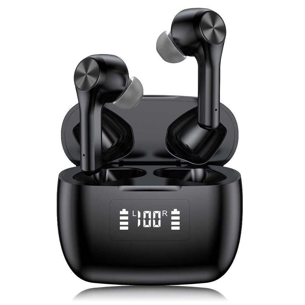 KTX-393491 Wireless Touch-Control Noise-Canceling Stereo Earbuds with Multi-Point Connection and Voice Control