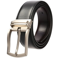 HKM-113619 Genuine Cow Leather Classic Pin Buckle Belt - Model LY35-3870-1