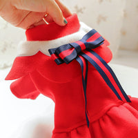 HKM-106387 British Style Woolen Costume for Pets - Autumn and Winter Skirt Outfit for Cats and Dogs