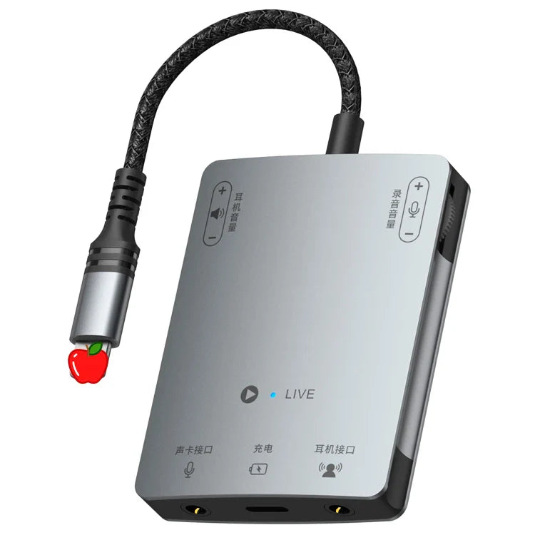 KTX-735251 Live Streaming Audio Adapter for iPhone and Android with Earphone Jack Splitter