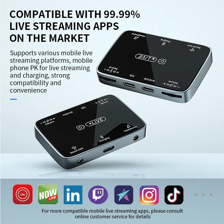 KTX-735251 Live Streaming Audio Adapter for iPhone and Android with Earphone Jack Splitter