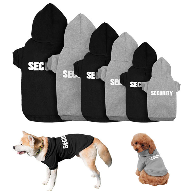 HKM-057491 Casual Fleece Hooded Teddy Sweatshirt for Pets - Available in Black and Grey, Sizes XS to XXL