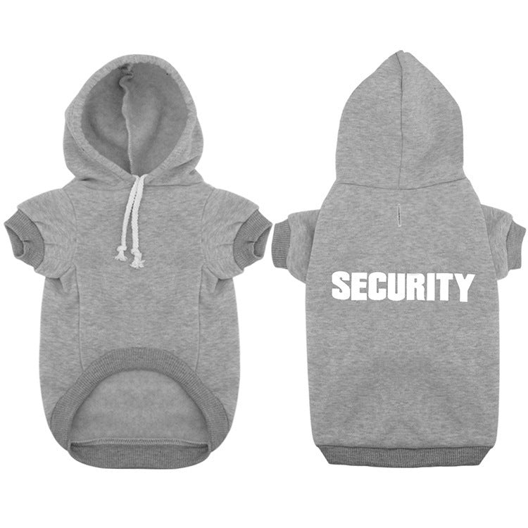 HKM-057491 Casual Fleece Hooded Teddy Sweatshirt for Pets - Available in Black and Grey, Sizes XS to XXL