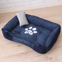 HKM-344275 Cozy Dog Paw Print Mattress with Soft Corduroy and Suede Fabric