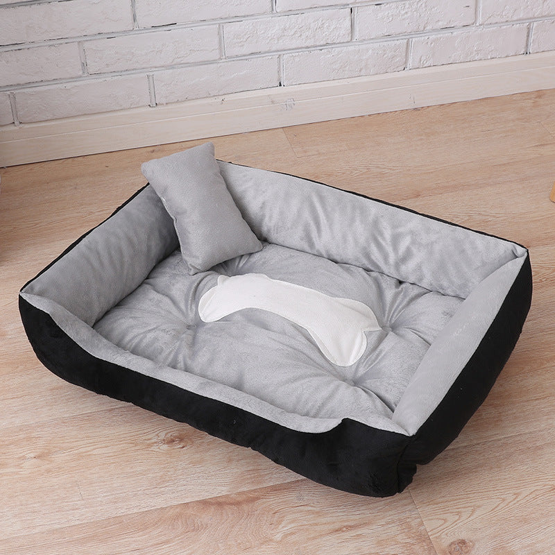 HKM-344275 Cozy Dog Paw Print Mattress with Soft Corduroy and Suede Fabric