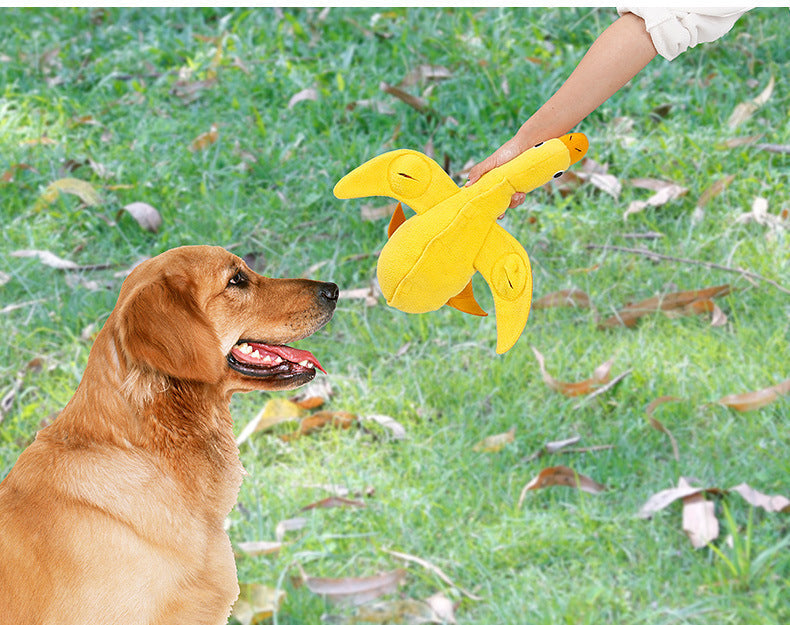 HKM-959635 Interactive Snuffle Dog Toy - Yellow Fleece and Stuffed Cotton, 36x34cm, Ideal for Bonding and Training