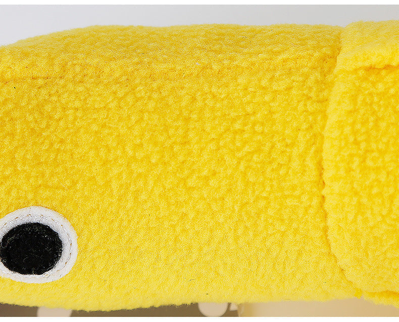 HKM-959635 Interactive Snuffle Dog Toy - Yellow Fleece and Stuffed Cotton, 36x34cm, Ideal for Bonding and Training