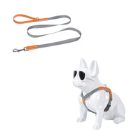 HKM-864147 Stylish PU Leather Pet Dog Chest Harness with Nylon Leash Set