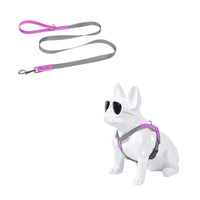 HKM-864147 Stylish PU Leather Pet Dog Chest Harness with Nylon Leash Set