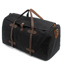 HKM-400339 Large Waterproof Canvas Travel Tote Duffle Bag - 54cm x 22cm x 30cm, Durable with Cowhide Accents