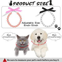 HKM-880787 Elegant Pearl and Rhinestone Dog Necklace ¨C Adjustable Bling Accessory for Small Dogs and Cats